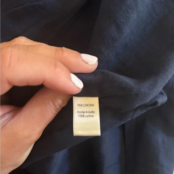 Pink Chicken Navy and Pink Bow Dress 6y NWT - Picture 5 of 6